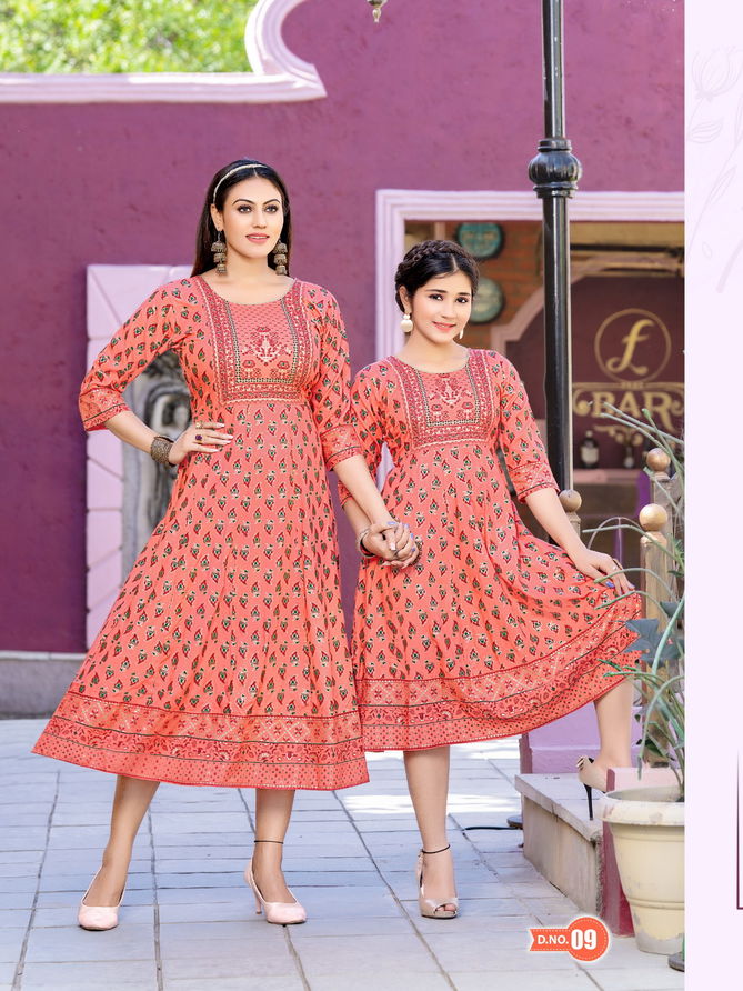 Me And Mom Vol 2 By Banwery Mother Daughter Printed Kurtis Catalog